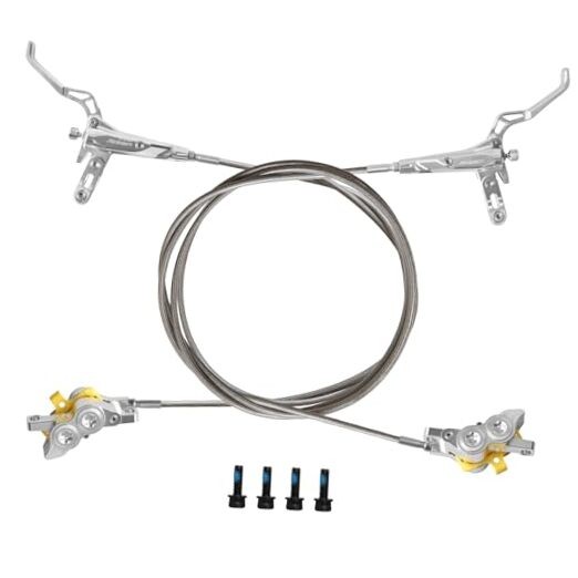 Hydraulic Disc Brake Set, Left Front 1110mm & Right Rear 1610mm, 4 Silver