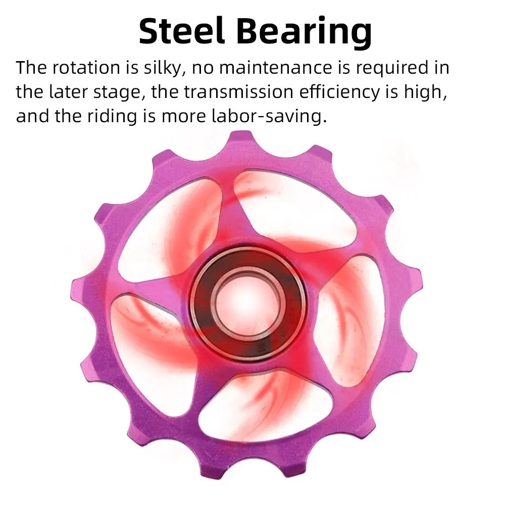 2PCS MTB Road Bike Jockey Wheel 11T 13T CNC 7075 Alloy Bearing Pulley