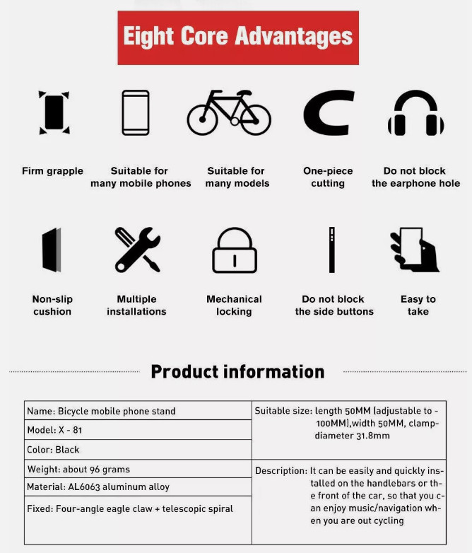 Electric Bike Phone Holder Aluminum Alloy Mobile Phone Stand Universal Bicycle