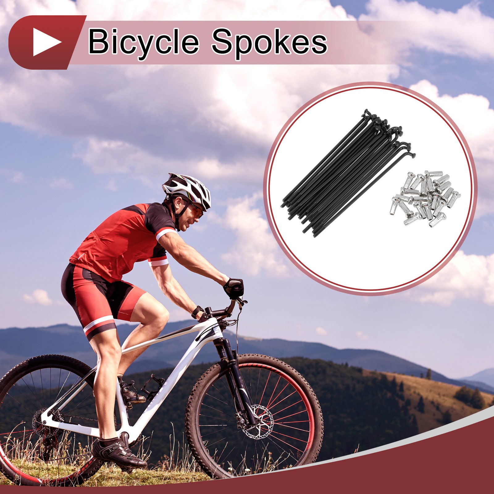 20 sets bike spokes 13G 89mm for bicycle stainless steel 304 black