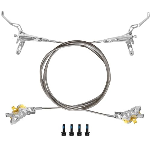 Hydraulic Disc Brake Set, Left Front 1110mm & Right Rear 1610mm, 4 Silver