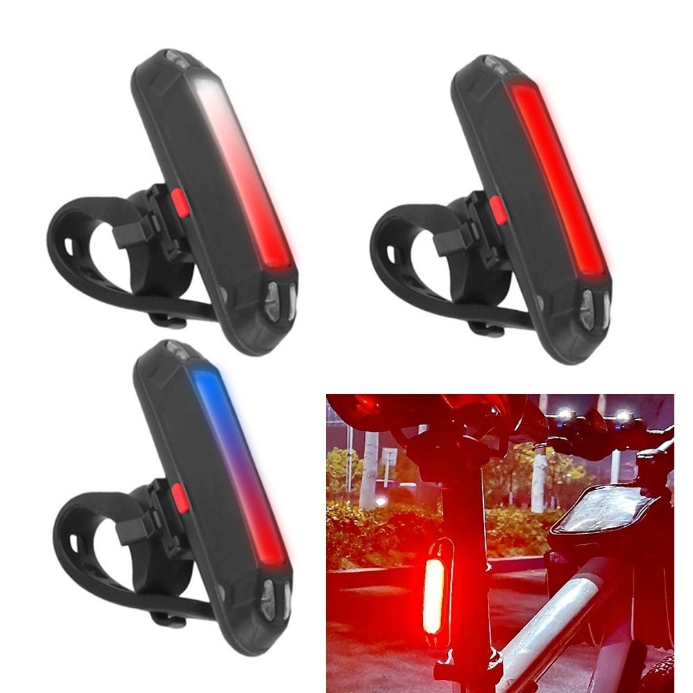 Plastic Bicycle Taillight USB Rechargeable 45g with Red and White Light Modes
