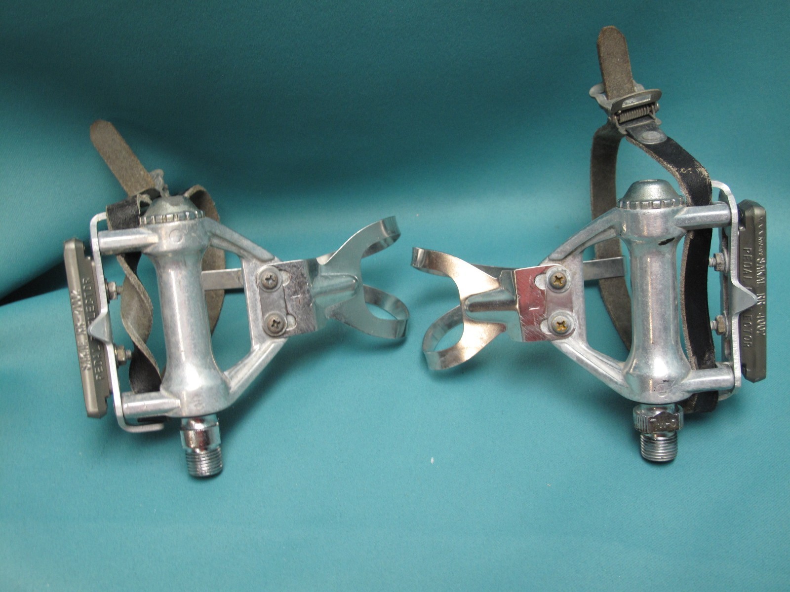 Vintage SR Sakae Ringyo SP-12 Alloy Pedals with Large Toe Clips & Straps 9/16″