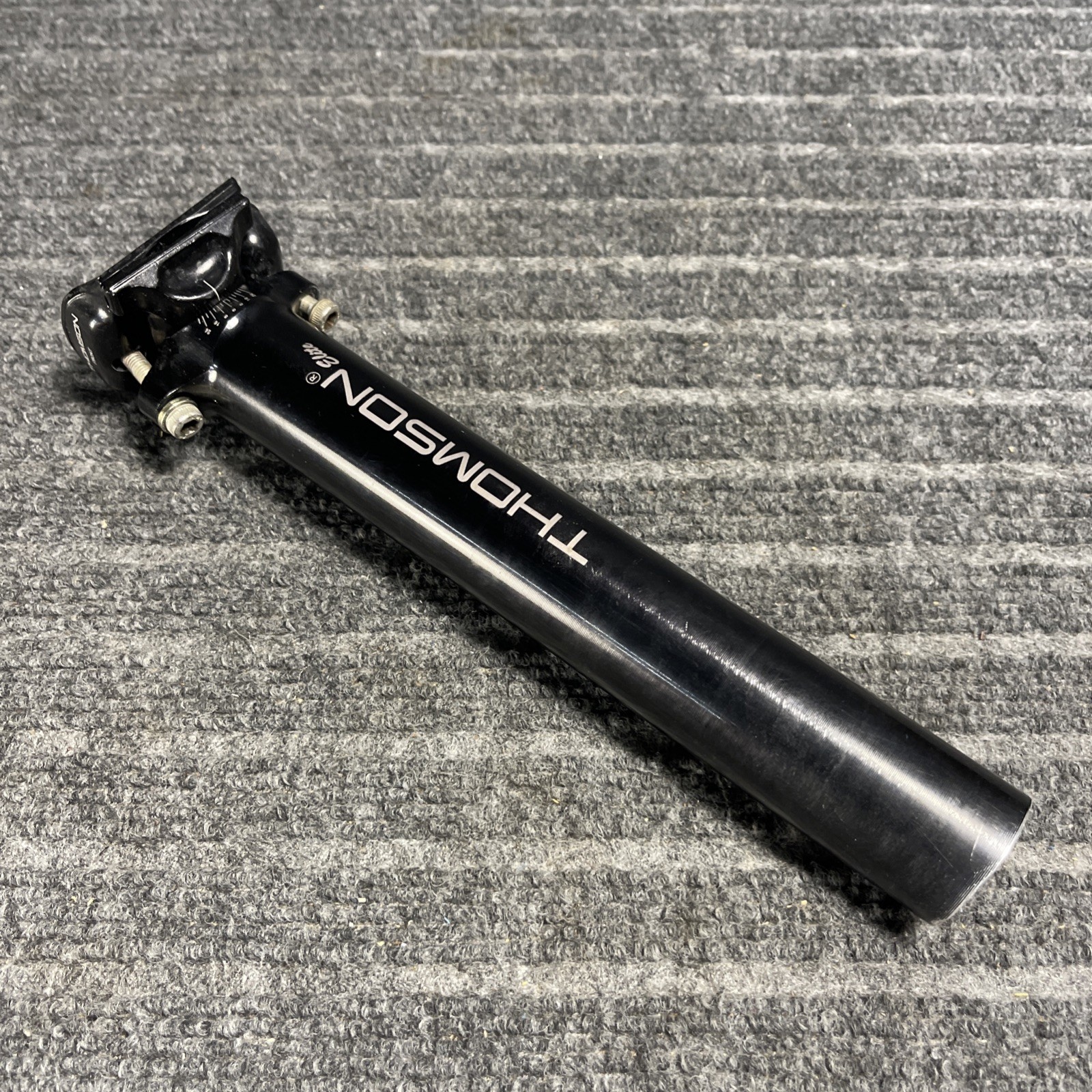 Thomson Elite Seat Post Black 30.9mm Double Bolt Precision 12º Cut Short 7-1/2″