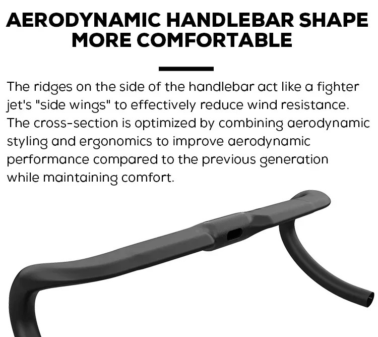 Road Bicycle Handlebar Carbon 360mm/380mm/400mm/420mm Fully Internal Routing