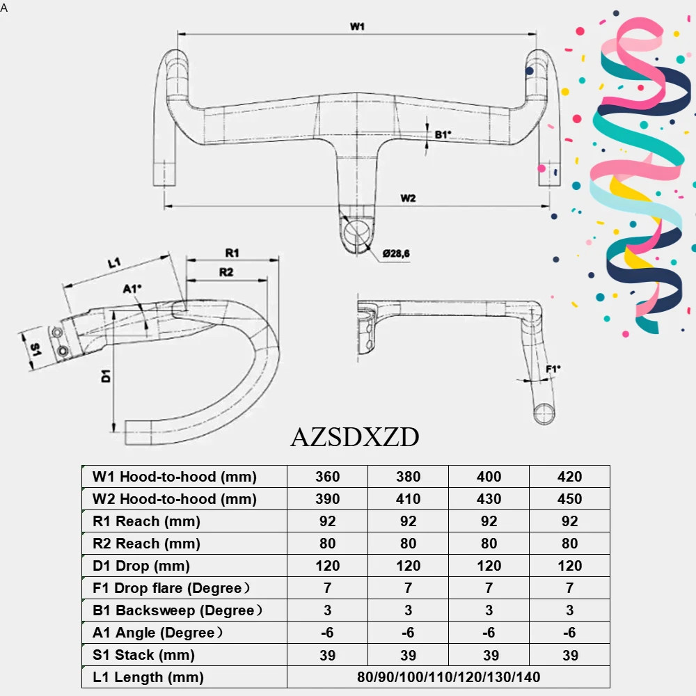 Lightweight Carbon Handlebars Internal Wiring for Road Bicycles Gravel Bikes
