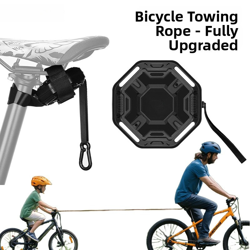 Safe Bike Tow Strap 8.2 ft Auto Retractable Nylon Zinc Alloy Construction