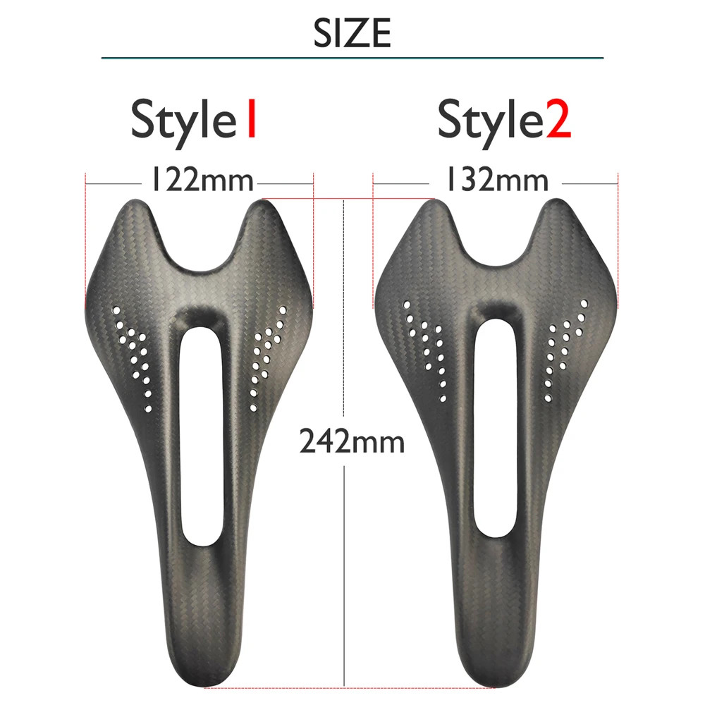 Full Carbon Fiber Bicycle Saddle 132×242/122x242mm for Road/mountain Bike