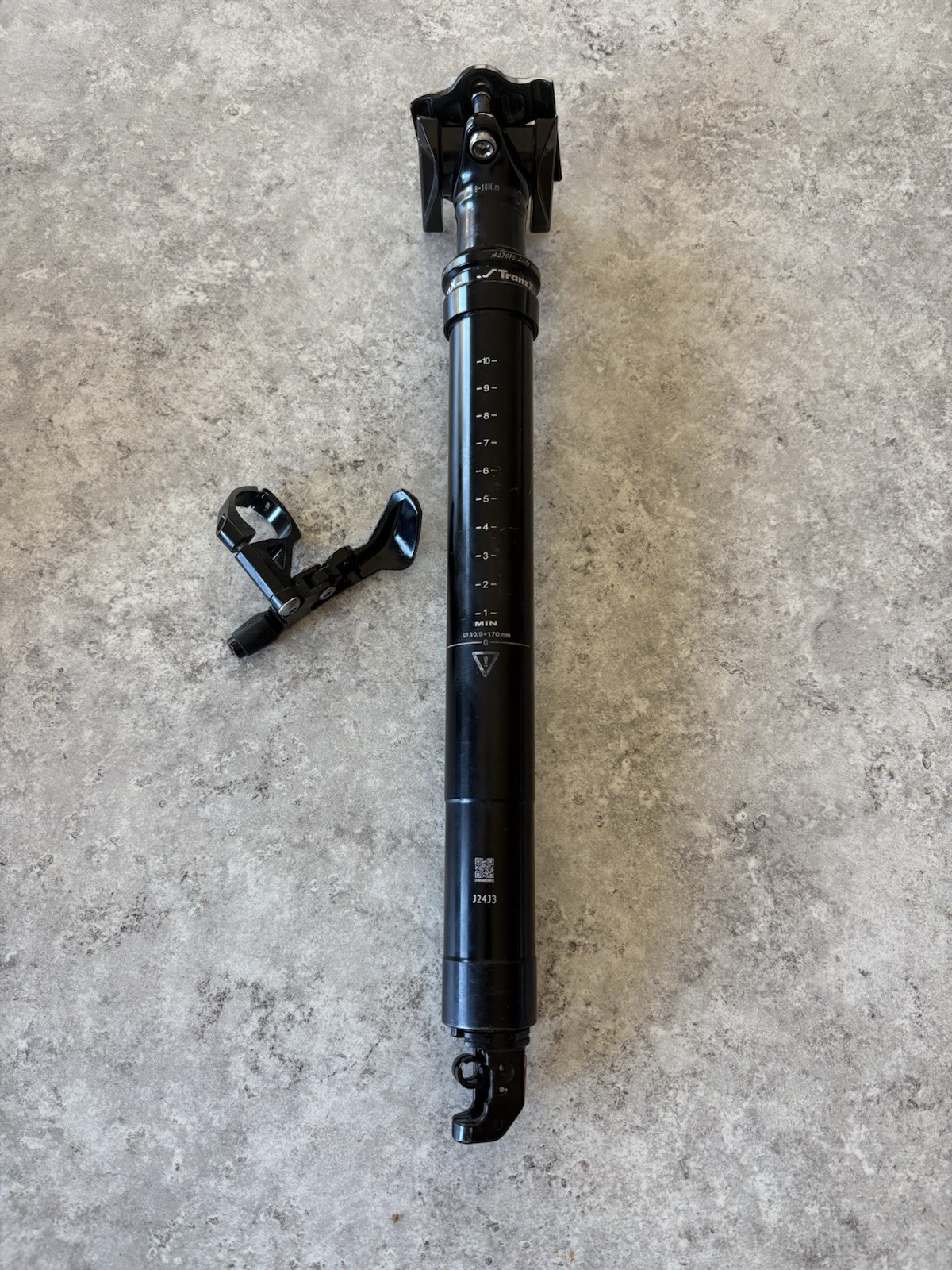 TranzX AL7075 30.9mm 170mm Aluminum Dropper Post Black w/ Lever