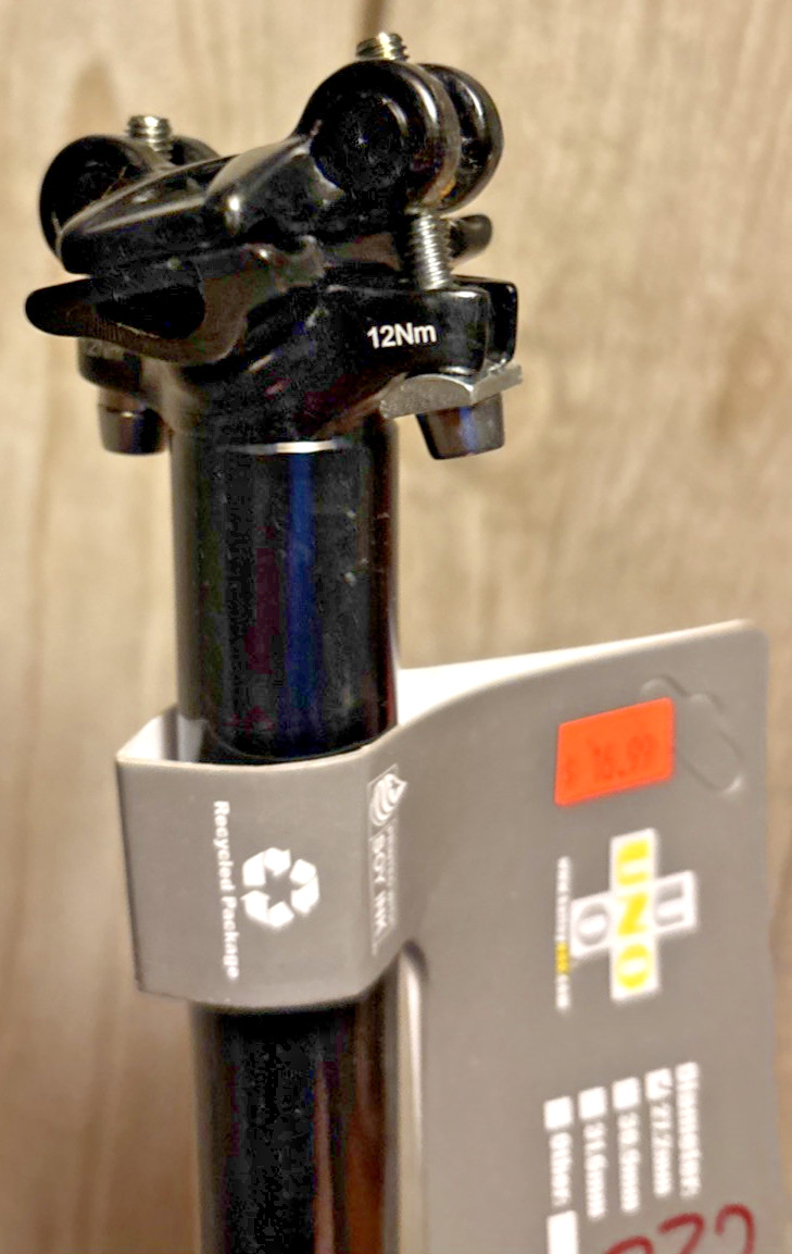 Kalloy SP-369 300mm Micro-Top Bike Black Alloy Bike Seatpost – 27.2mm