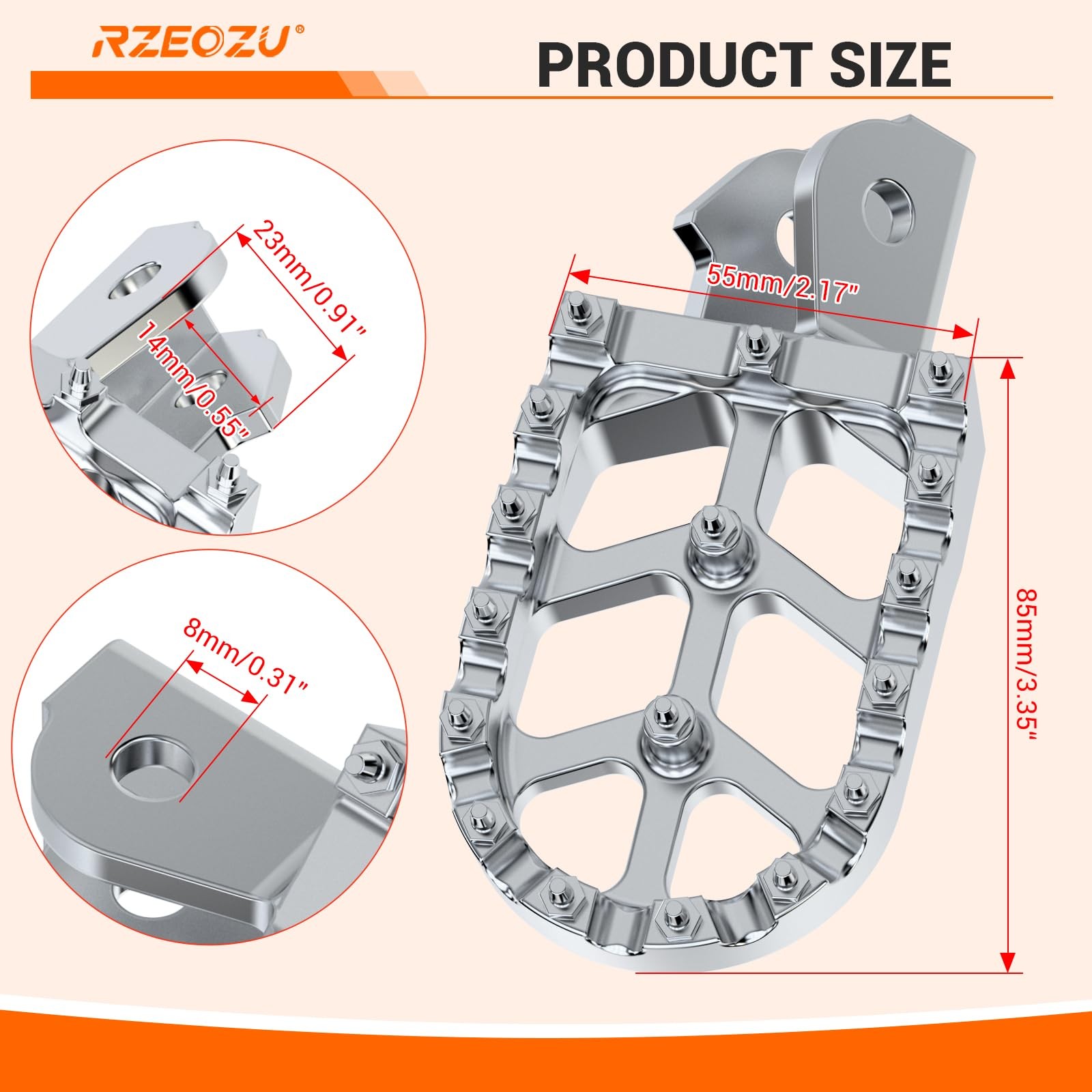 RZEOZU CNC Dirt Bike Pegs Compatible with Surron Sur Ron LBX E-Ride Pro S SS …