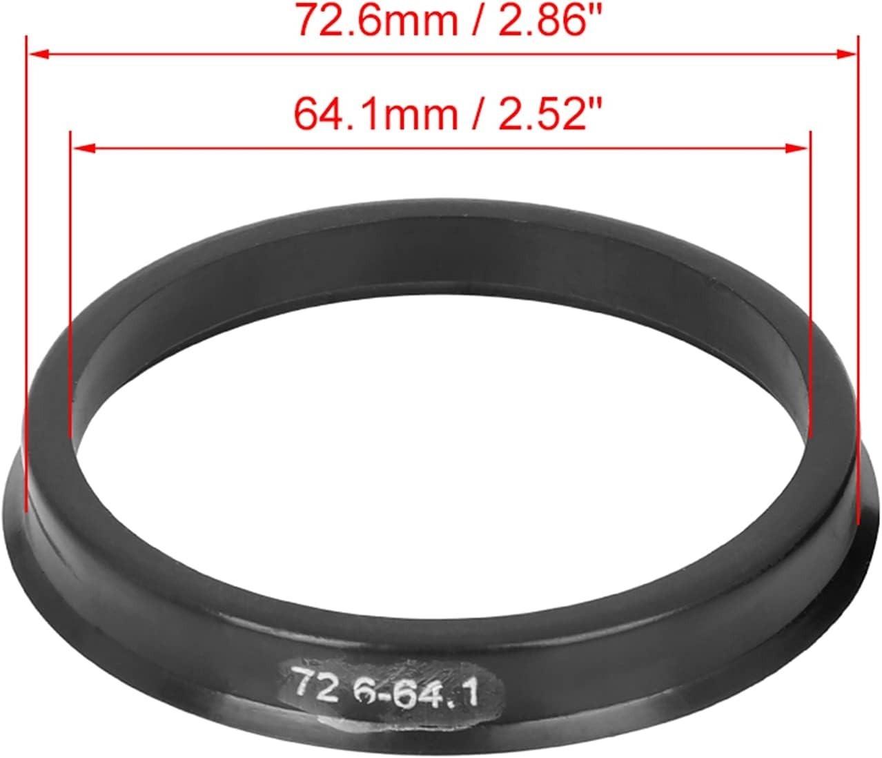X AUTOHAUX 4pcs Hub Centric Rings 72.6mm OD to 64.1mm ID