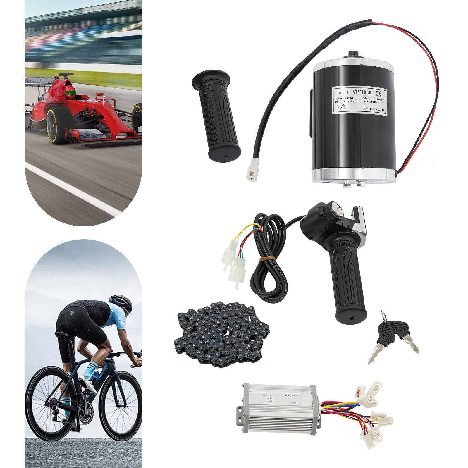 48V 1000W Brush Motor Controller Conversion Kit for Electric Bicycle ATV Ebike