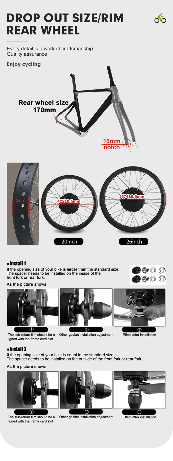 Snow E-bike 48V 750W 20 24 26inch Fat Tire Brushless Gear Rear Rotate Hub Motor