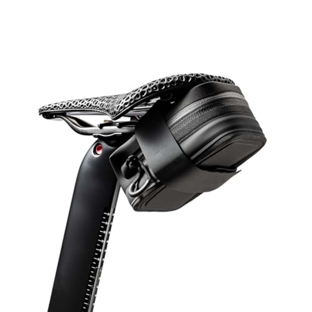 Secure Bicycle Saddle Bag with Waterproof Shell and Reinforced Attachment