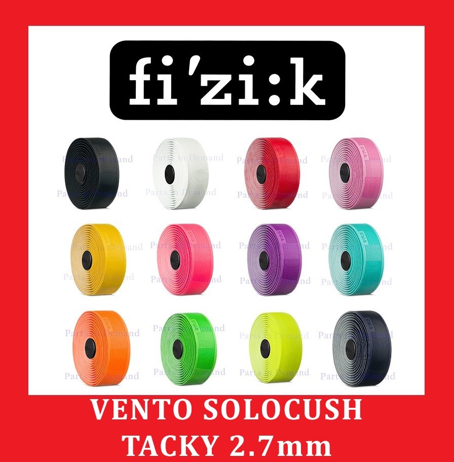 Fizik Vento Endurance Solocush Tacky 2.7mm Handle Bar Tape Black Red White Green