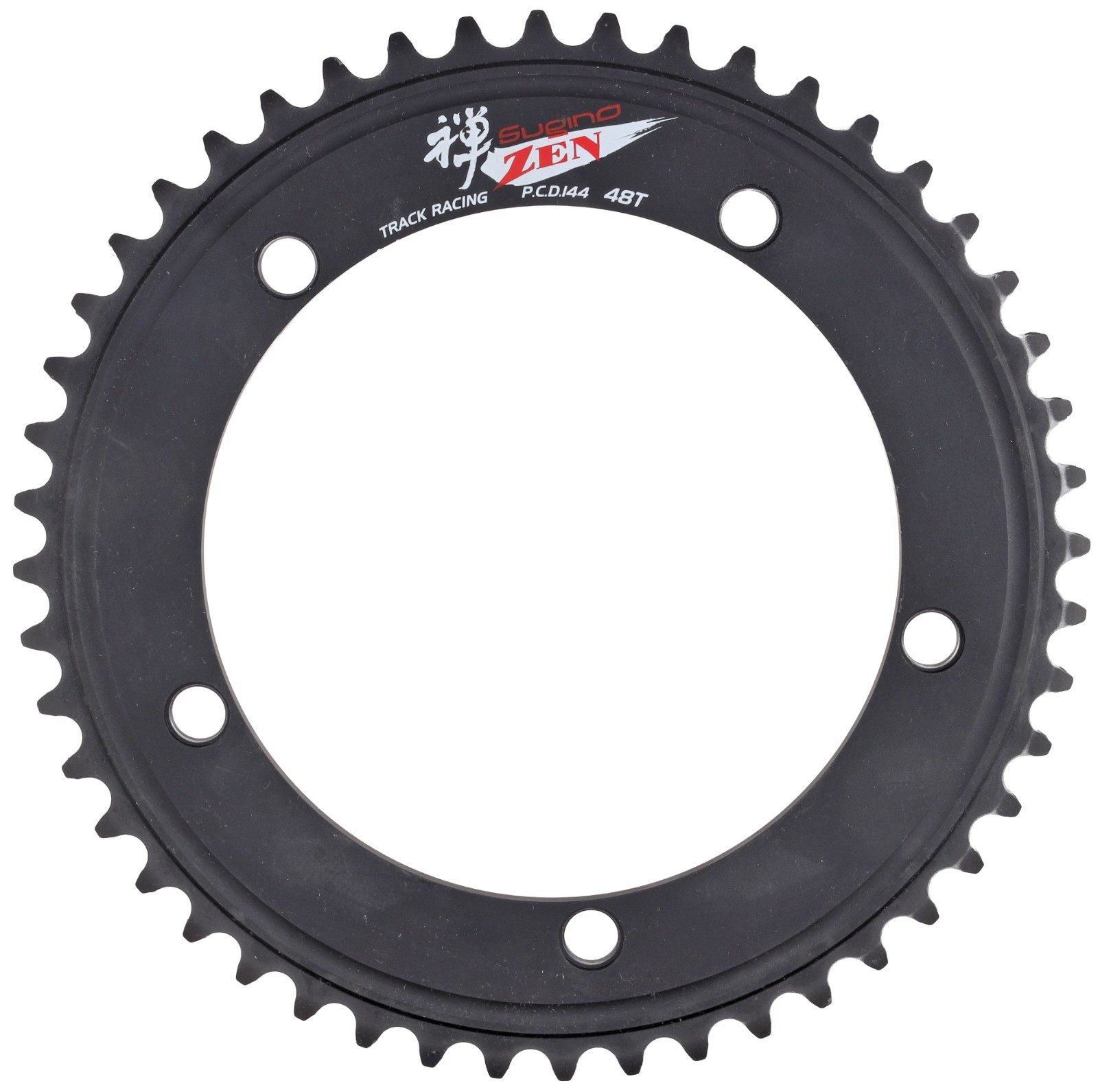 Sugino Zen Track Bike Racing Chainring 144BCD 5-Bolt 47T – 56T BLACK Fixed Gear