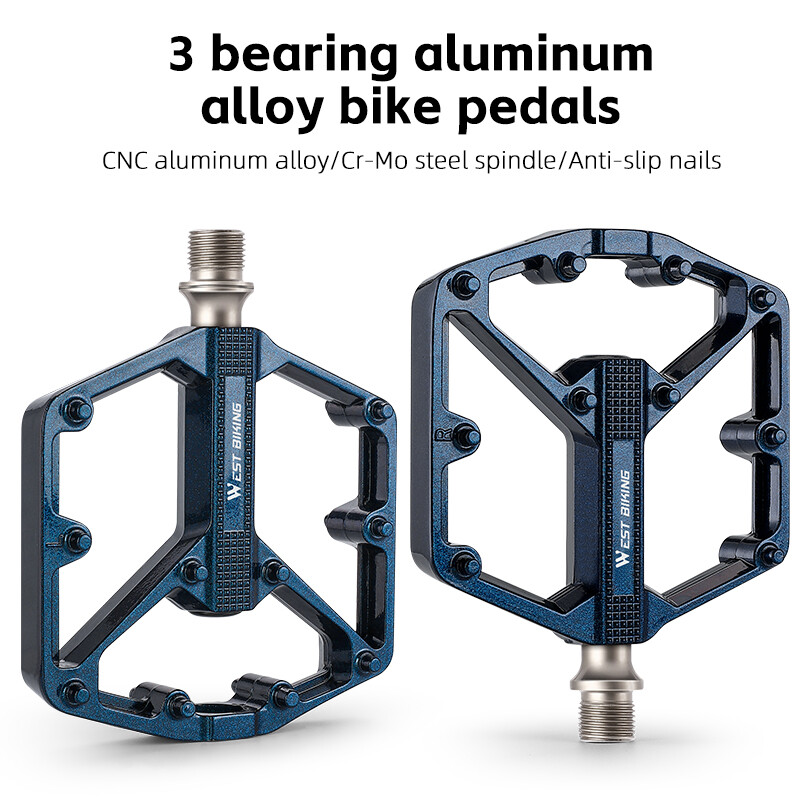 Bicycle Pedals Aluminum 3 Bearings Gradient Bike Pedals Platform Pedals 9/16 in