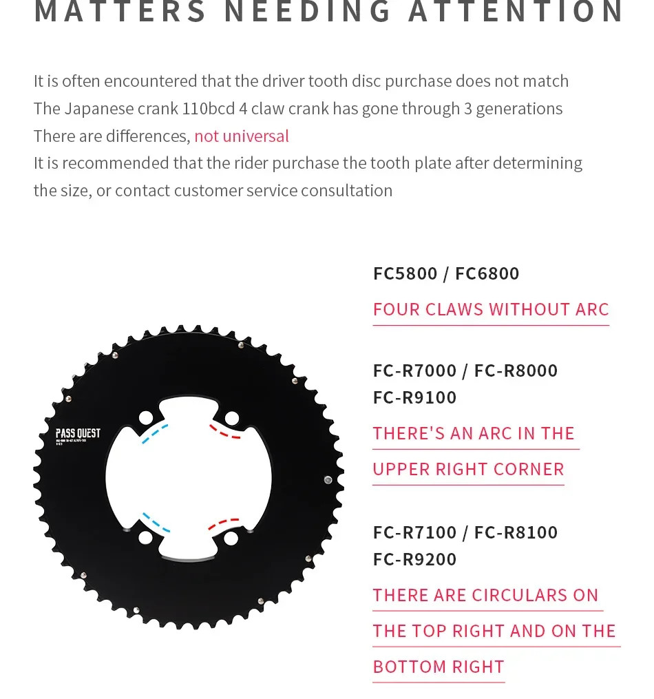 1X110 BCD Road Bike Single Chainring 4-bolt for AERO Axs Chain for SHIMANO 4700