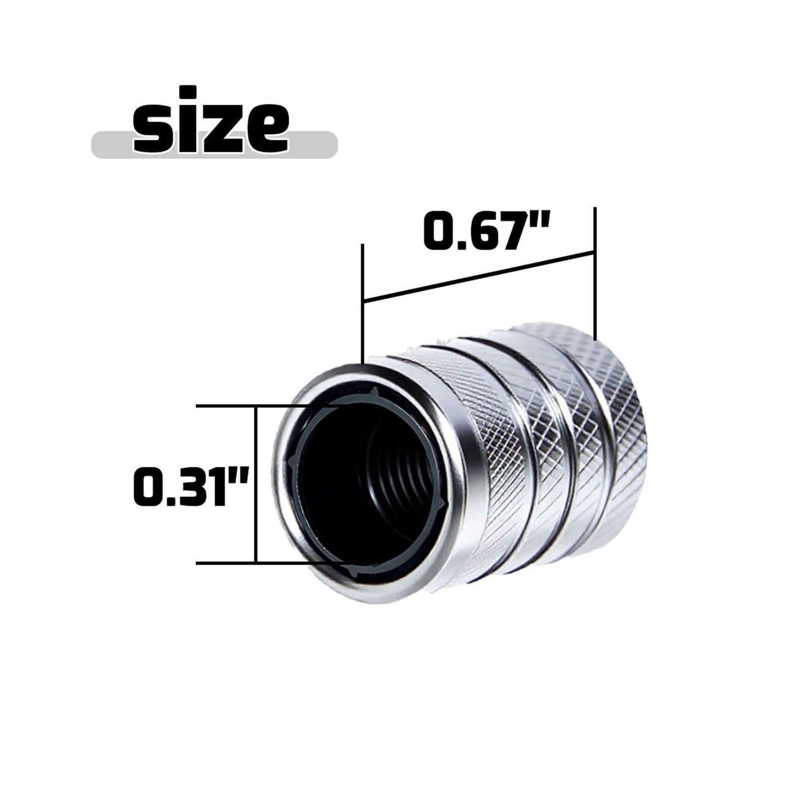 4-Piece Anodized Aluminum-Plastic Composite Tire Valve Stem Caps with Integra…