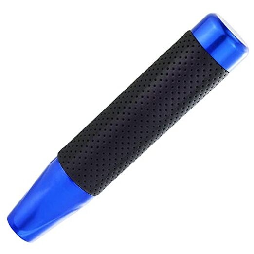 Metal Shifter Knob Leather Aluminum Alloy Long Stick Gear Handle Lever Blue