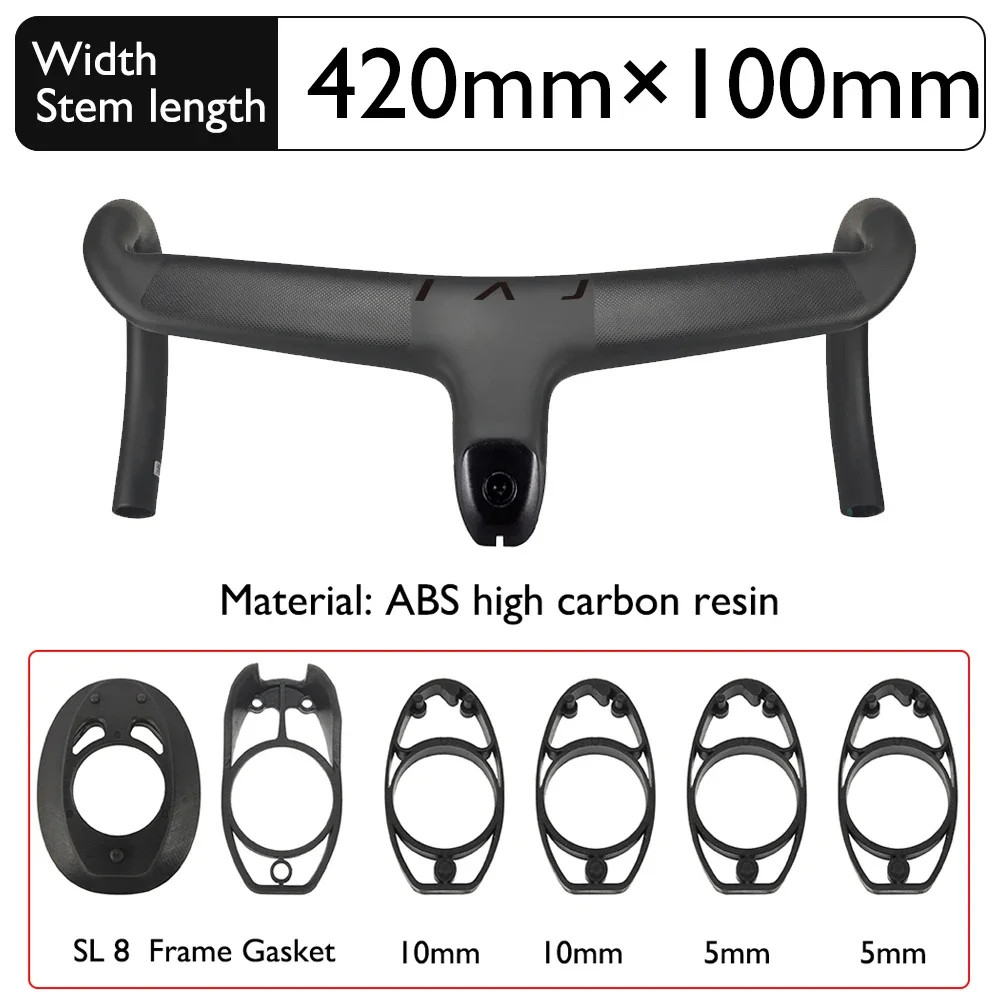 Road Bike Carbo Handlebar 6 Degree Stem Internal Cable Routing Cockpit Di2