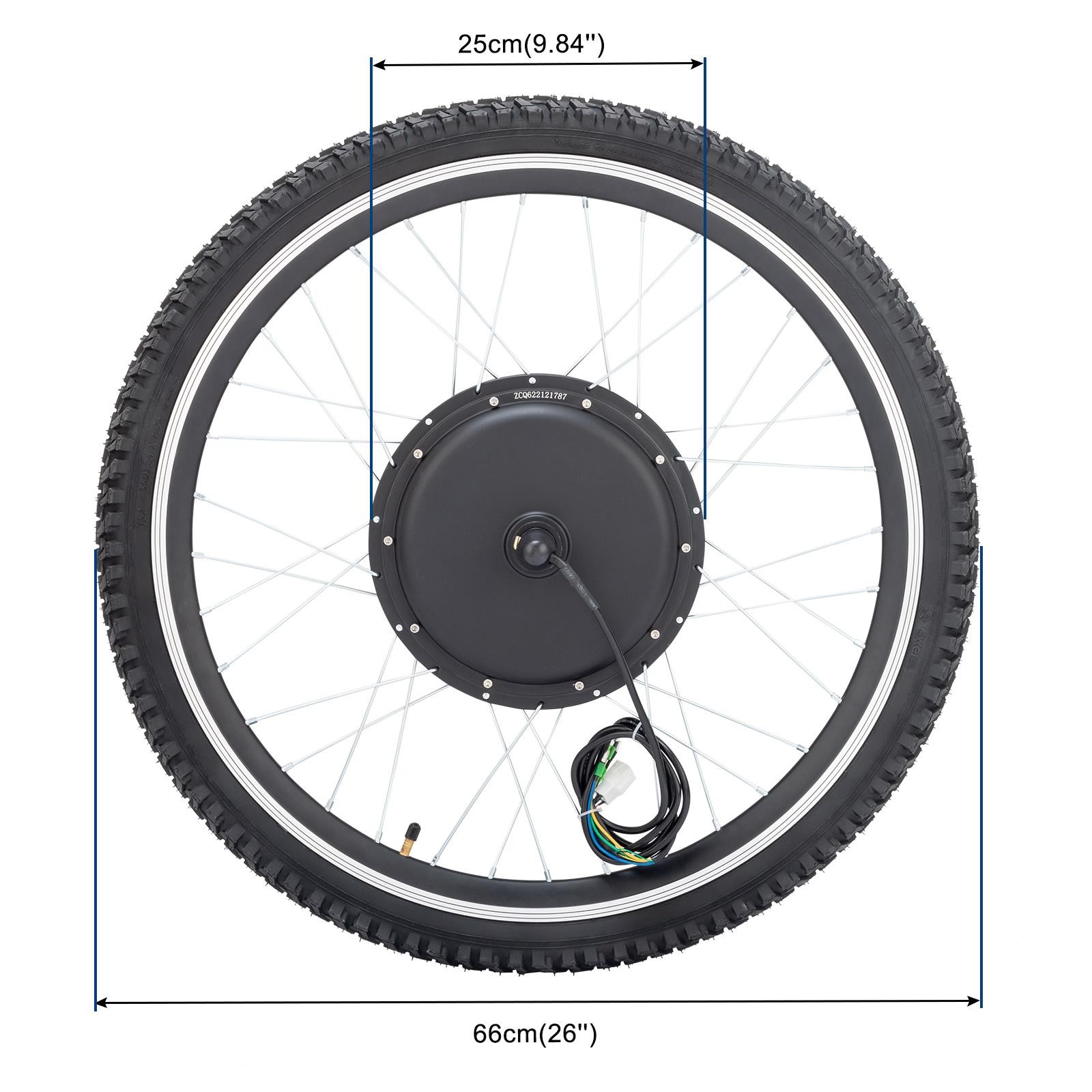 26 inch Front Wheel E-Bike Electric Bicycle Conversion Kit 48V 1000W Hub Motor