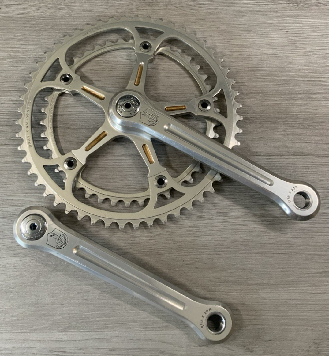 CAMPAGNOLO SUPER RECORD CRANKSET DOUBLE 52-42 TOOTH 170 MM ARMS RECORD CAPS