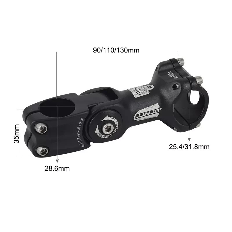 Bicycle Adjustable Stem 25.4/31.8 Handlebar Riser 90/110/130 Road Mountain Bike