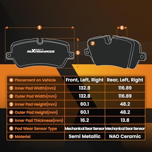 Front and Rear Brake Pads D1432 D1284 For Hyundai Santa Fe Kia D1432&D1284