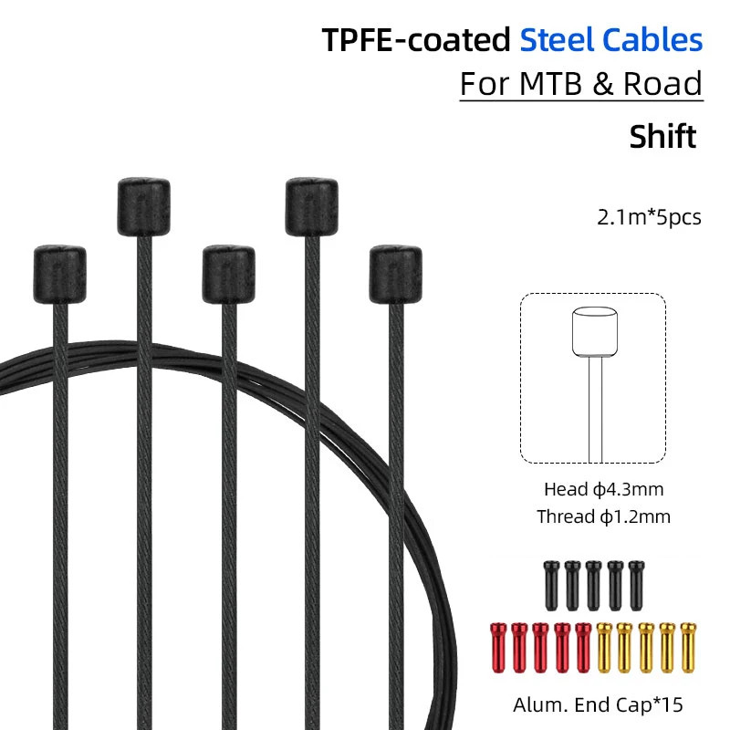 Bicycle PTFE Coated Stainless Steel Core Wire MTB Road Bicycle Zinc Coated Carbo