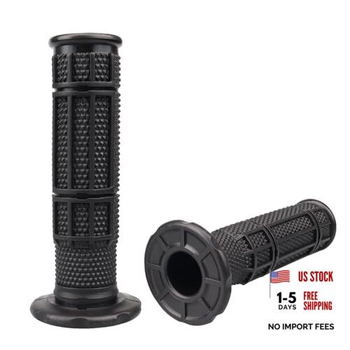 7/8» ATV Grips Upgrade Universal Handlebar Grips Soft Rubber Thumb Black