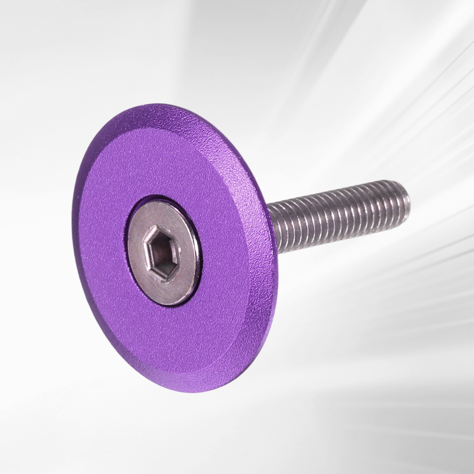 Bicycle Headset Stem Top Cap 1-1/4″ OD Matte Surface with M6 Bolt Purple
