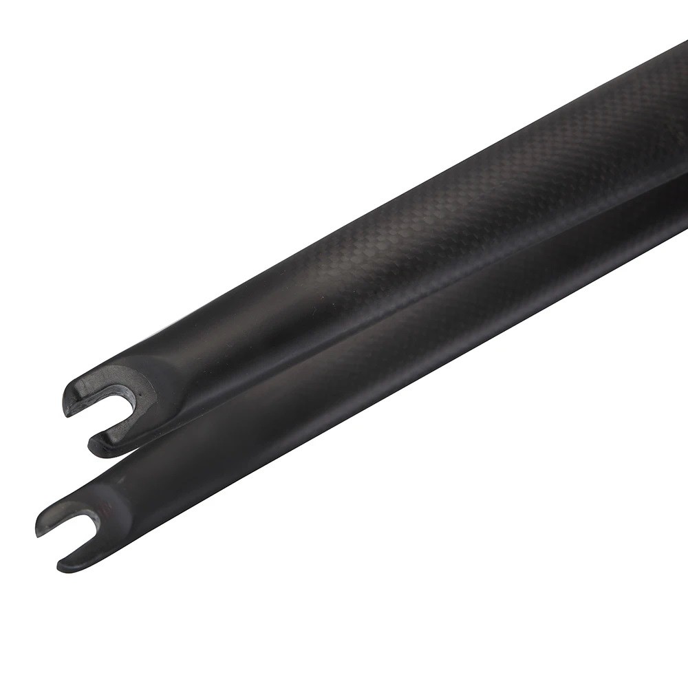 25.4mm Straight Tube Frok 3K Carbon Fiber Rigid Road Bike Fork 700C Rim Brack QR