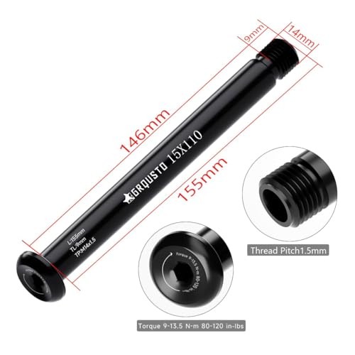 M14 x 1.5mm Thread Pitch Front Thru Axles for Fox Road 15 x 155mm for FOX 110mm