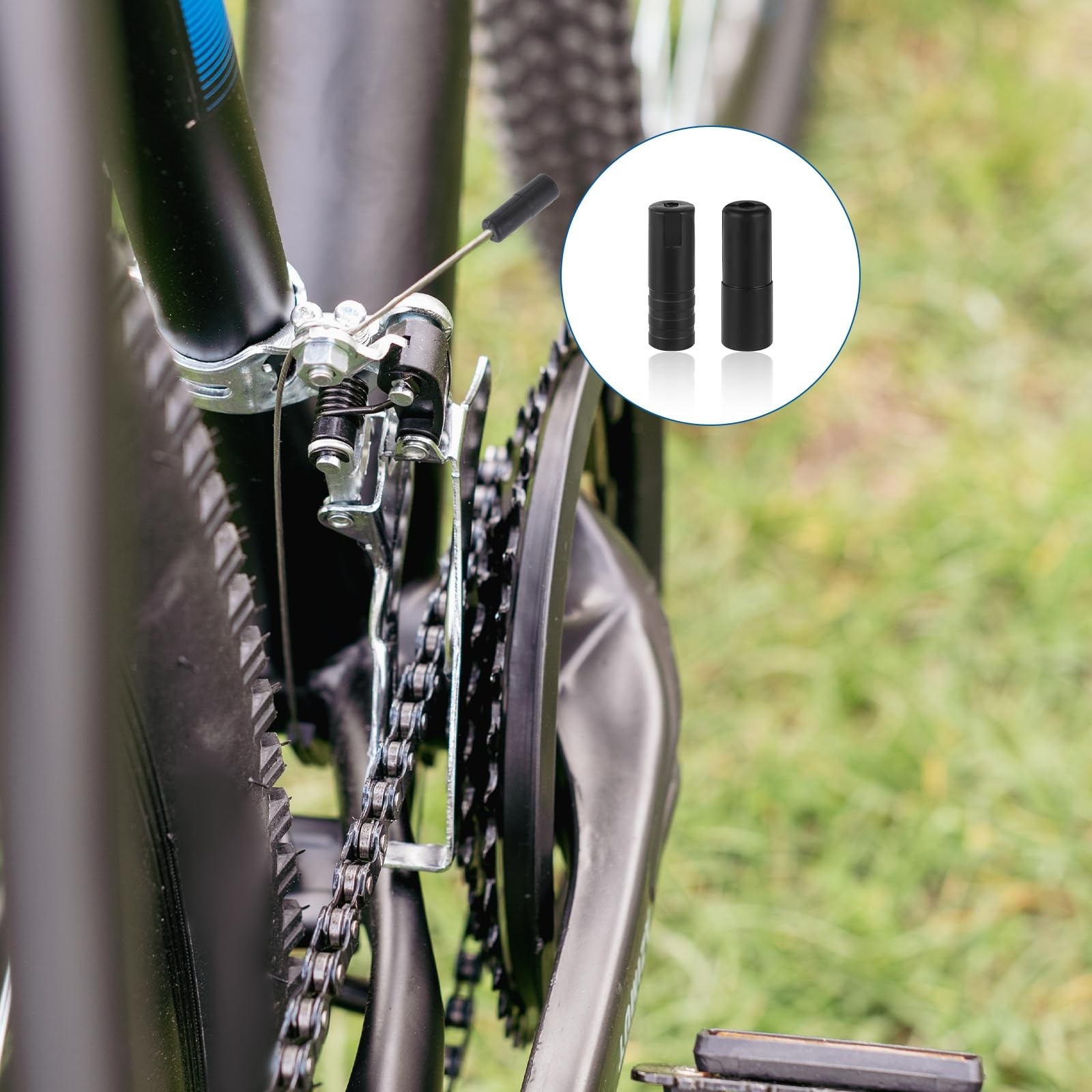 50 Pcs Bike Cable End Caps Black Plastic 4 Millimeters Repair Accessories