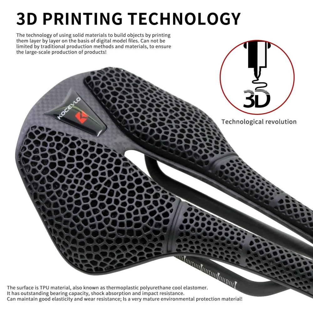 3D Printed Carbon Saddle for XC Road Gravel MTB Off-Road Bike Cycling Parts