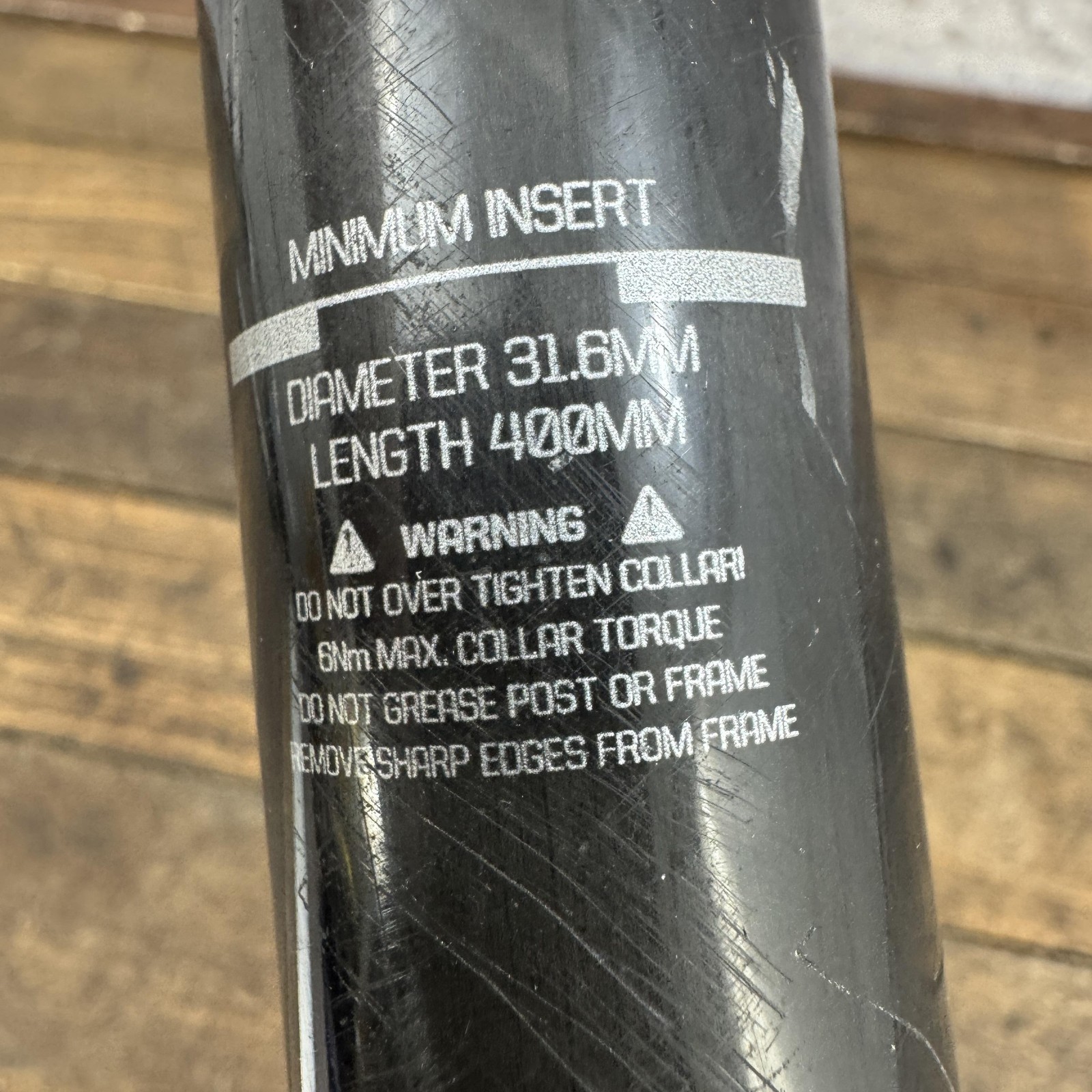 Bontrager PRO Carbon Seatpost 31.6mm X 400mm Black Alloy Head Plain 270g