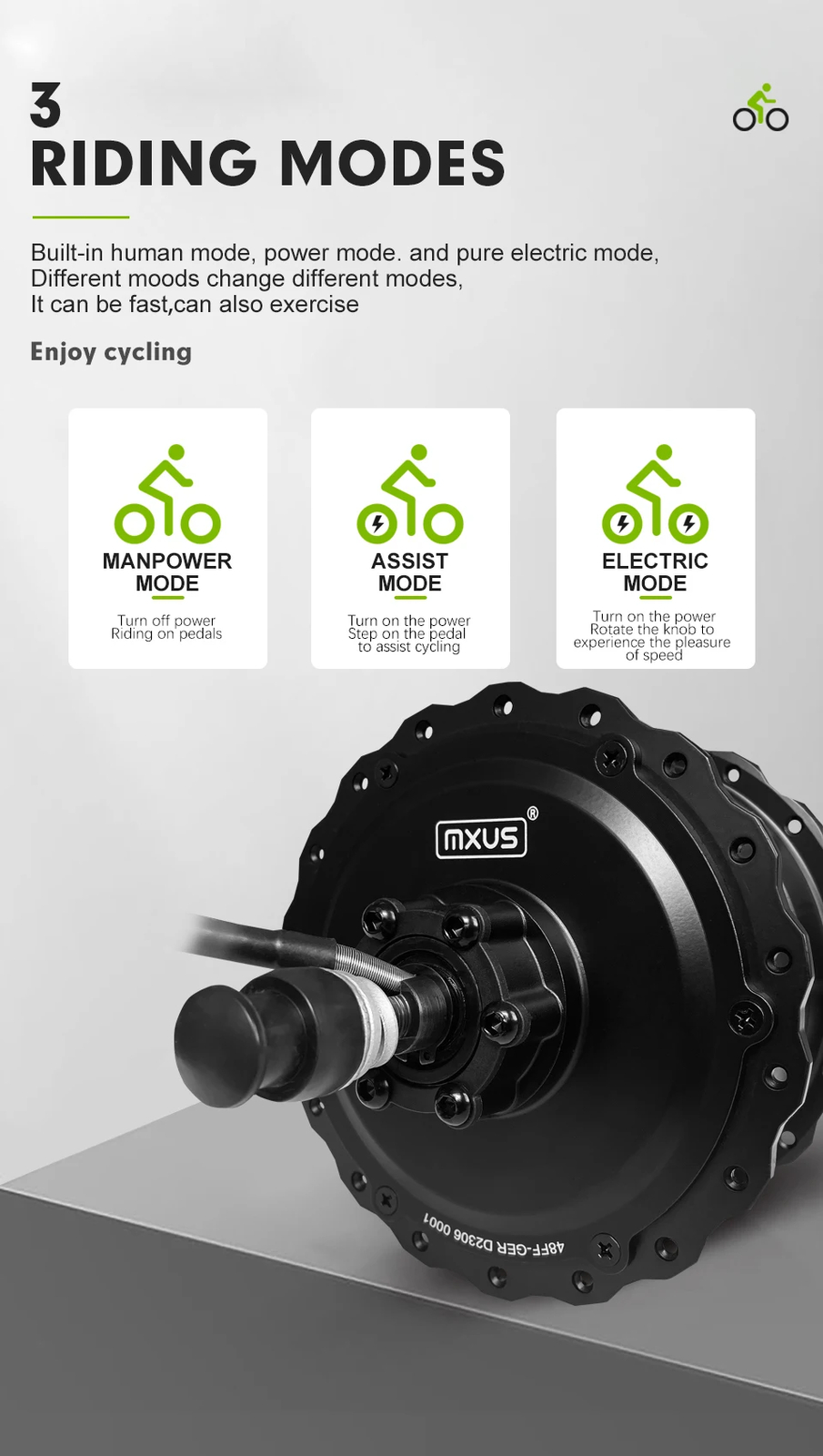 Snow E-bike 48V 750W 20 24 26inch Fat Tire Brushless Gear Rear Rotate Hub Motor