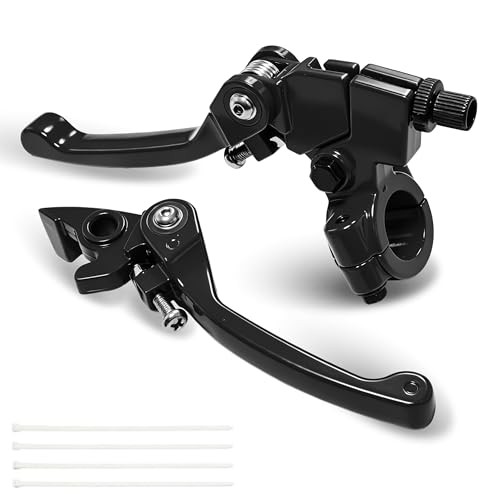 Dirt Bike Folding Clutch Brake Lever Set – 7/8″ (22mm) Aluminum Levers Black