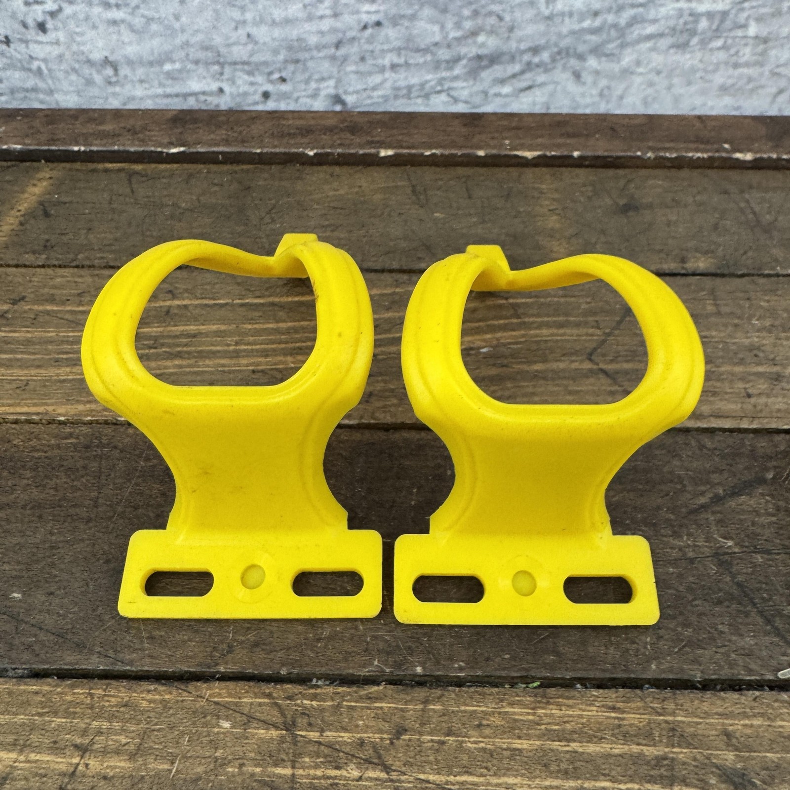 Vintage CatEye Toe Clips Straps Pair Yellow NOS 95g Road Mountain Bike Japan