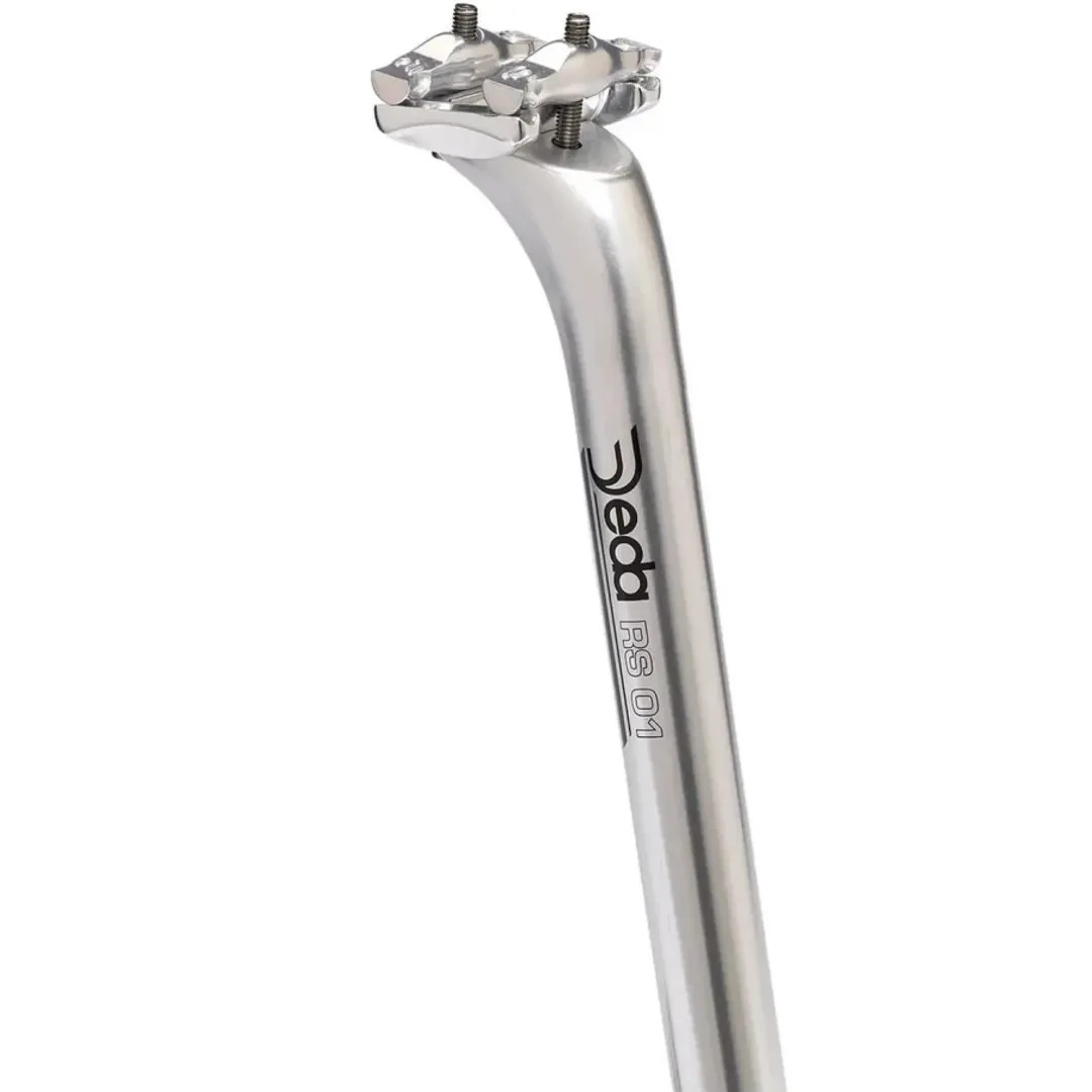 Deda RS01 27.2mm x 350mm 2-Bolt Alloy 21mm Offset Seatpost SILVER MSRP $65