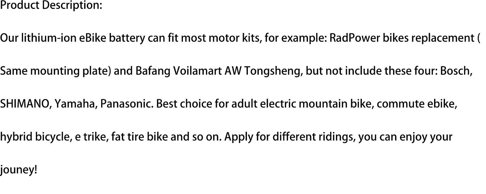 48V 8Ah 10Ah 14Ah 20Ah Lithium Ebike Batetry for 20W-1200W Electric Bike Scooter