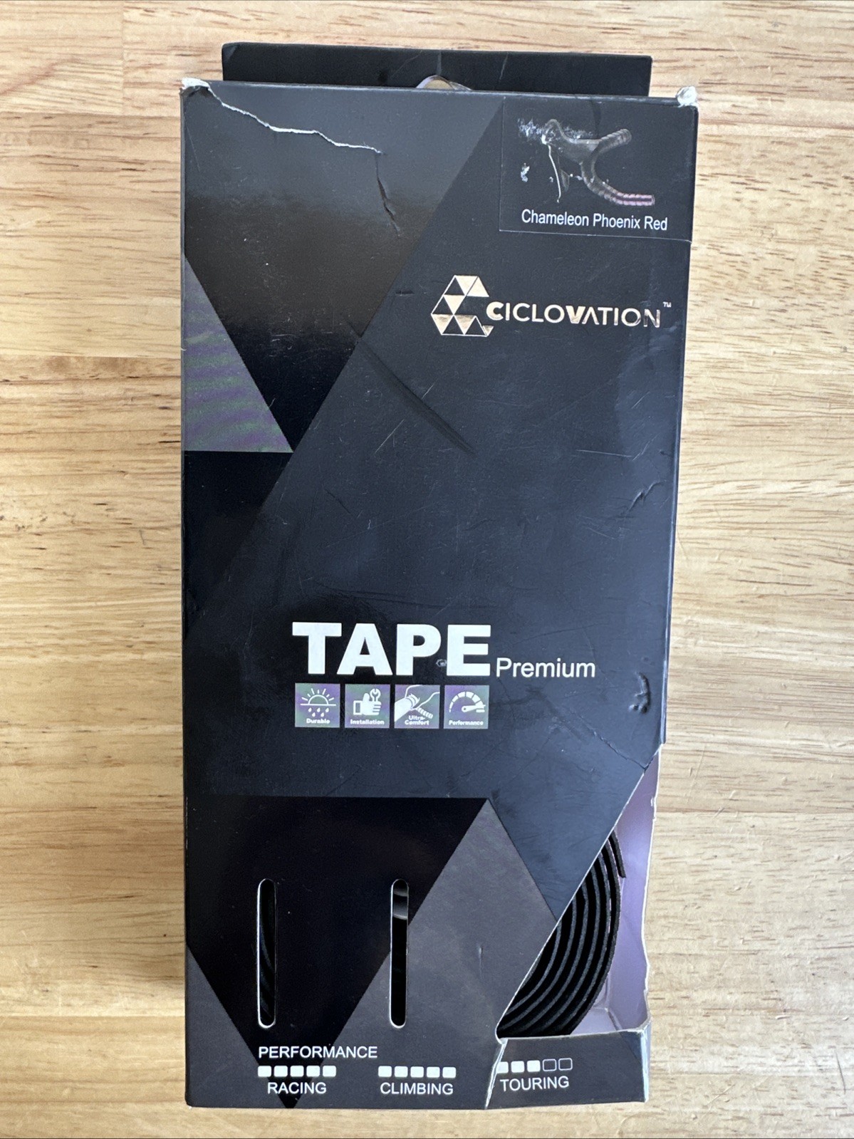 CICLOVATION Premium Leather Touch Chameleon Phoenix Red Bar Tape Handlebar Tape