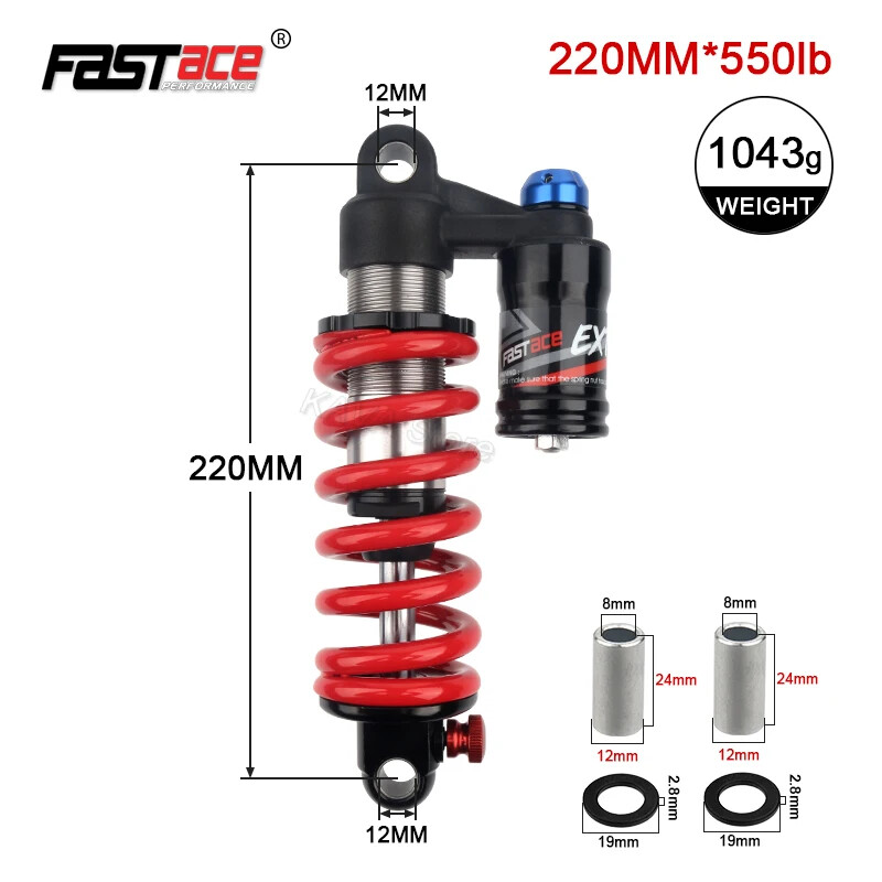 MTB Bike Downhill DH Rear Shock 190mm 200m 220mm 240mm 550 Lbs New Model Type