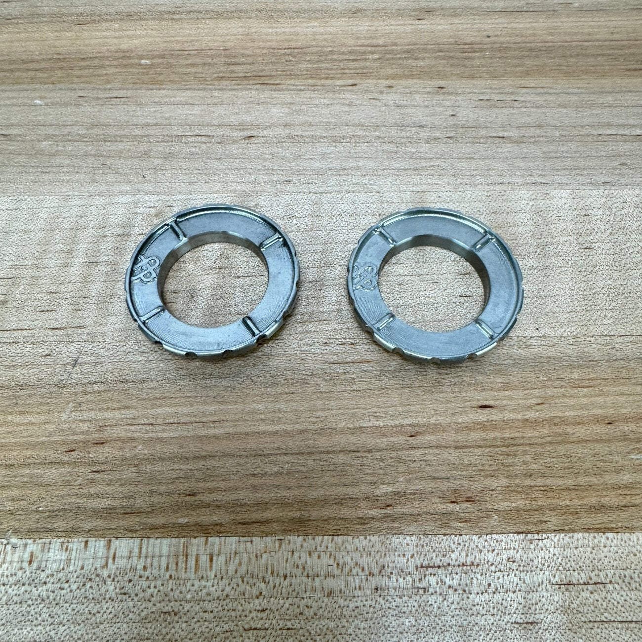 Light Use! Josh Ogle Design Center Lock Titanium Lockring Set