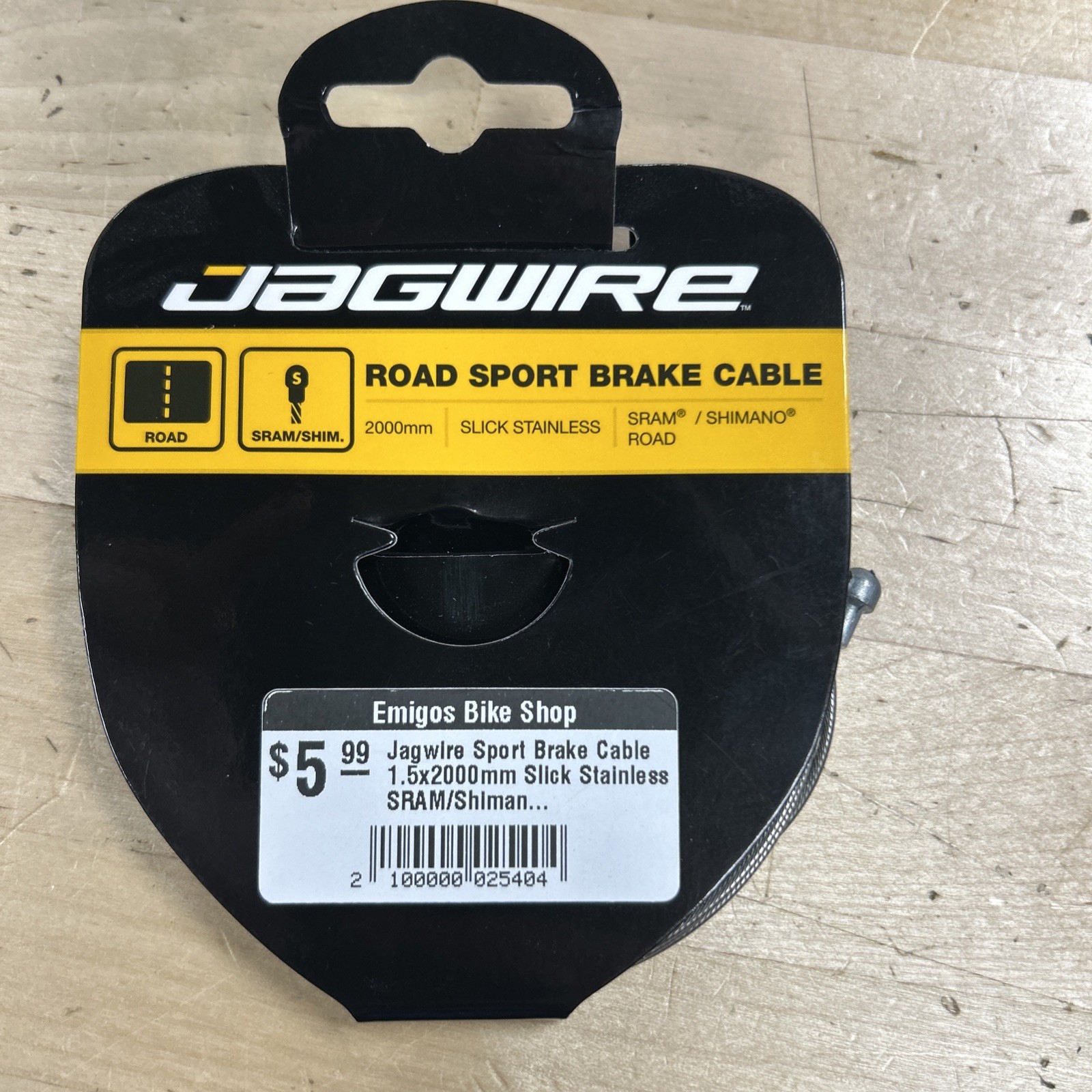 Jagwire Sport Brake Cable 1.5x2000mm Slick Stainless SRAM/Shim Road msrp $5.99