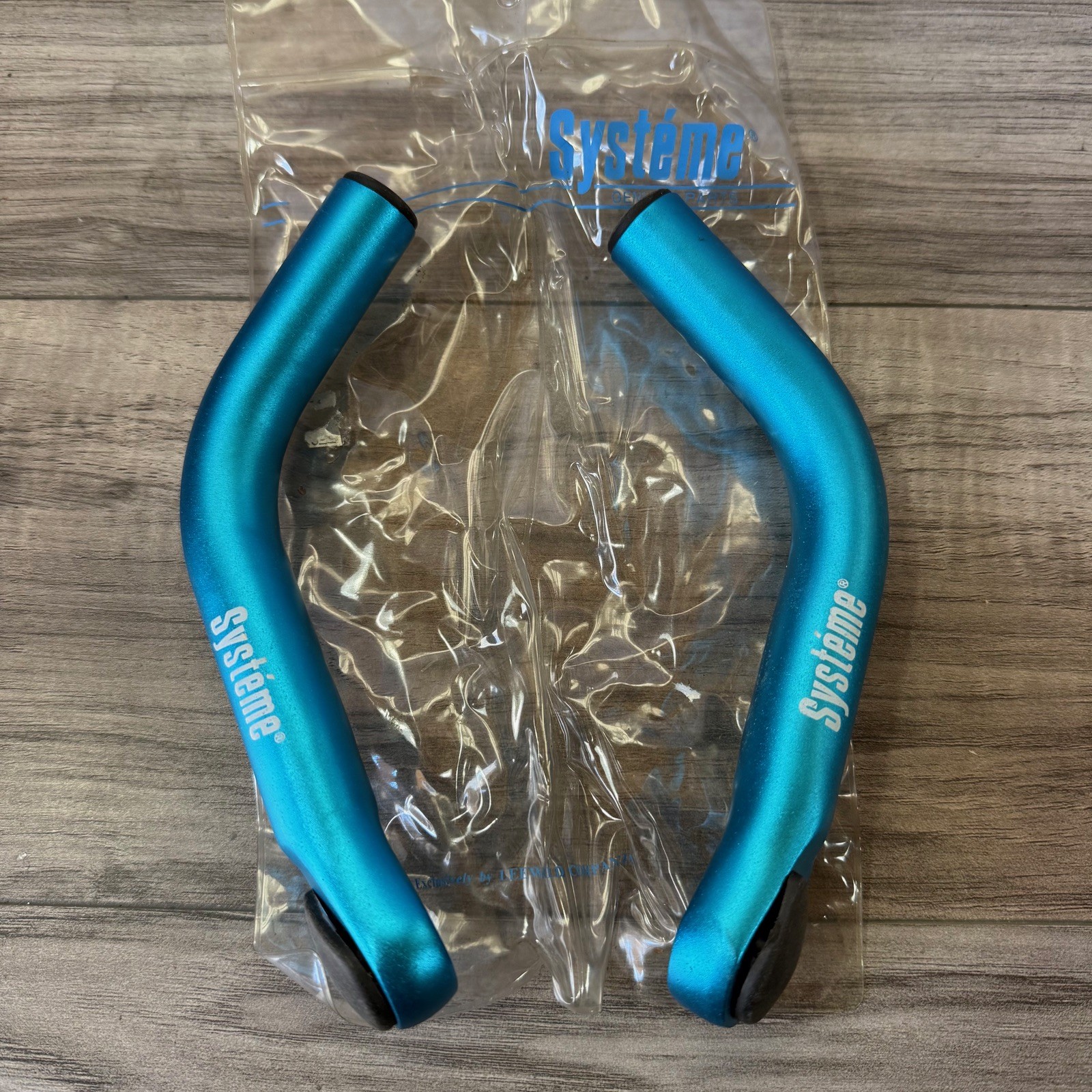 Systeme Turquoise Bar Ends Blue Ano Aluminum Long Bend NOS