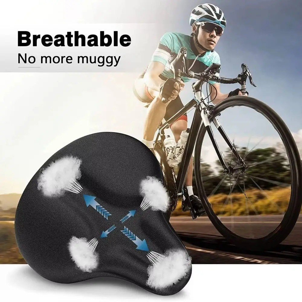 New Comfort Bike Seat Cushion Soft Gel Extra Wide Big Bum Bicycle Saddle Pad
