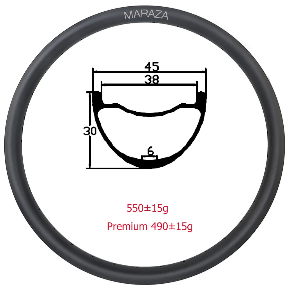 MTB Bicycle Carbon Rim 27.5er 30mm Deep Tubeless UD Matte Glossy 24-32Holes Ring